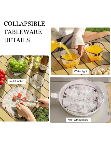 Juego de Tazas Plegables MIUPOO - 4 Piezas, Material PP, 12 cm