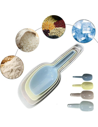 Juego de 4 Cucharas de Hielo y 3 Pinzas Wjwumha Multiusos