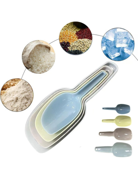 Juego de 4 Cucharas de Hielo y 3 Pinzas Wjwumha Multiusos