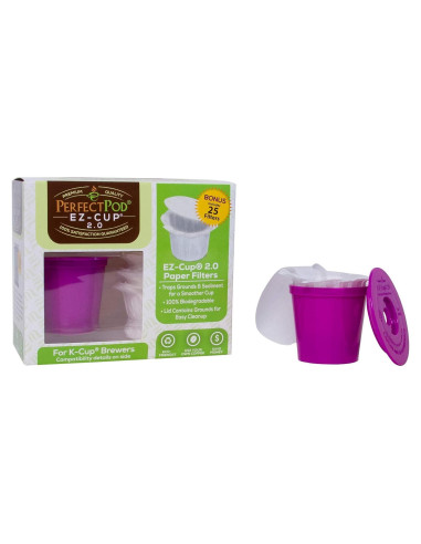 Cápsula de Café Reutilizable Perfect Pod EZ-Cup 2.0 + 25 Filtros