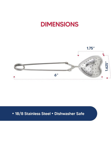 Infusor de Té Corazón HIC de Acero Inoxidable 18/8 4.45 cm