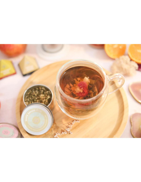 Taza de vidrio borosilicato Teabloom con infusor y tapa 430 mL Taza de vidrio borosilicato Teabloom con infusor y tapa 430 mL