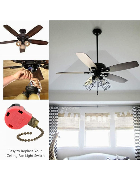 Interruptor de Ventilador de Techo Zing Ear ZE-268S1 3 Velocidades 4 Cables