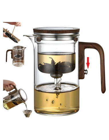 Tetera de Vidrio Enchanti DRNKNSTX 600 ml con Infusor