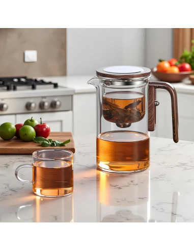 Tetera de Vidrio Enchanti DRNKNSTX 600 ml con Infusor