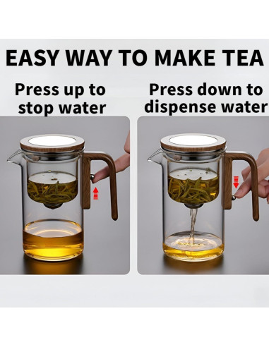 Tetera de Vidrio Enchanti DRNKNSTX 600 ml con Infusor