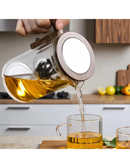 Tetera de Vidrio Enchanti DRNKNSTX 600 ml con Infusor