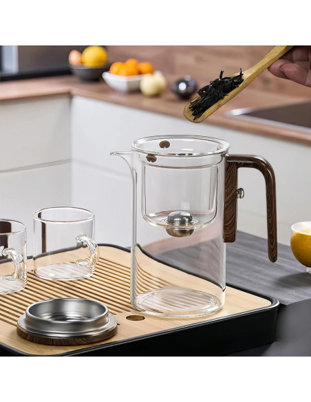 Tetera de Vidrio Enchanti DRNKNSTX 600 ml con Infusor