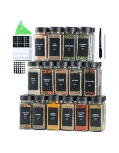 Tarros de Especias de Vidrio JARXSUN 4oz con Etiquetas - 36 Unidades