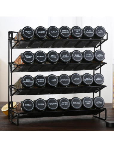 Tarros de Especias de Vidrio JARXSUN 4oz con Etiquetas - 36 Unidades