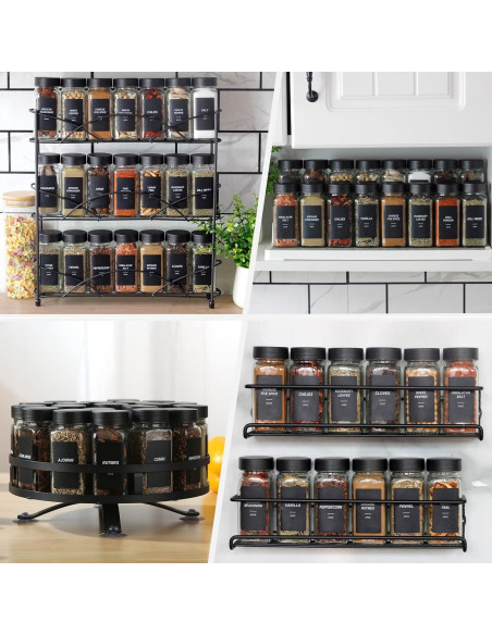 Tarros de Especias de Vidrio JARXSUN 4oz con Etiquetas - 36 Unidades