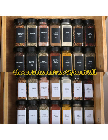 Tarros de Especias de Vidrio JARXSUN 4oz con Etiquetas - 36 Unidades