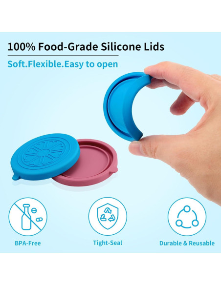 Tapas de Silicona Herméticas Volcanoes Club para Tarros Oui - 12 Pcs Tapas de Silicona Herméticas Volcanoes Club para Tarros Oui - 12 Pcs