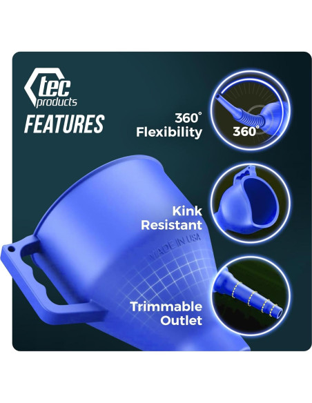 Embudo Flexible Automotriz TEC Products Azul Grande 40.64 cm