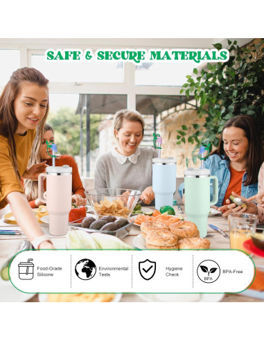 Tapa de Popote Rosa HSEM para Stanley 20/30/40 Oz - 2 Pcs