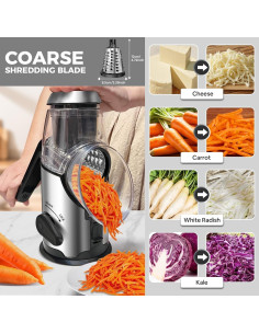 Rallador de Queso Rotativo Airpro con 3 Cuchillas de Acero Inoxidable 2