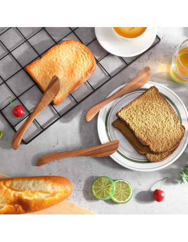 Juego de 8 Espátulas de Mantequilla Maxdot de Teak 19 cm