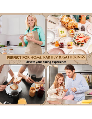 Juego de 8 Espátulas de Mantequilla Maxdot de Teak 19 cm