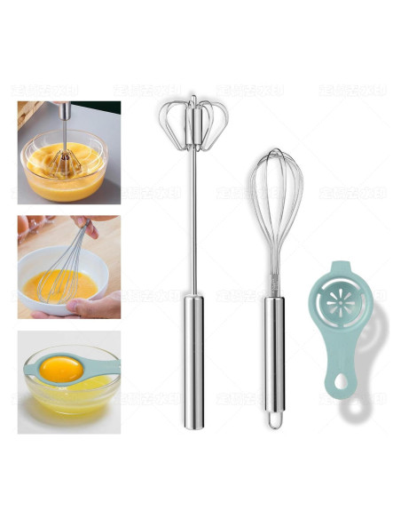 Juego de Batidores de Cocina IQworks - 3 Piezas Acero Inoxidable