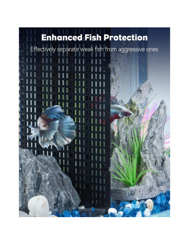 Divisor de Acuario Pawfly 4 Pcs 29.2x14.7cm Plástico Negro