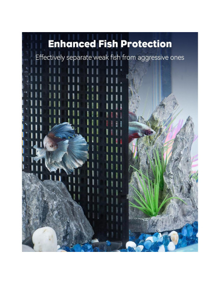 Divisor de Acuario Pawfly 4 Pcs 29.2x14.7cm Plástico Negro