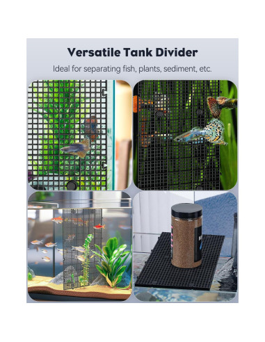 Divisor de Acuario Pawfly 4 Pcs 29.2x14.7cm Plástico Negro