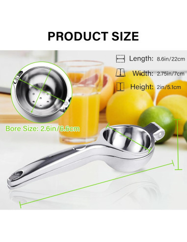Exprimidor Manual de Limón Vakoo Grande de Metal Anticorrosión