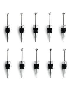 10 Tapones de Vino Reutilizables ENLAYER de Acero Inoxidable