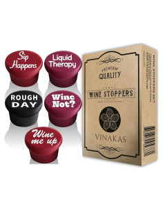 Juego de Tapones de Silicona para Vino - 5 Piezas Herméticas