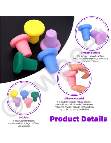 Kit de 13 Tapones de Silicona para Vino Swpeet - Reutilizables
