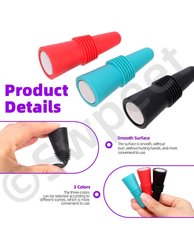 Kit de 13 Tapones de Silicona para Vino Swpeet - Reutilizables