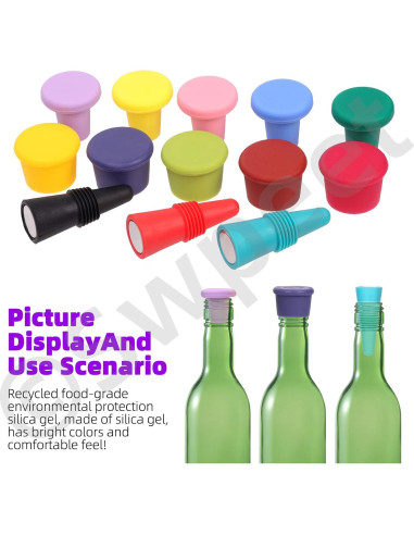 Kit de 13 Tapones de Silicona para Vino Swpeet - Reutilizables