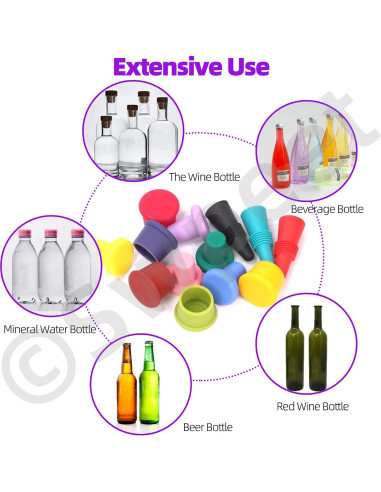 Kit de 13 Tapones de Silicona para Vino Swpeet - Reutilizables