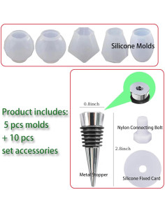 15 Moldes de Silicona para Tapones de Vino Jiofaviu 280g 2