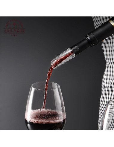 Aireador de Vino ANNIVERS con Válvula y Boquilla Sin Goteo