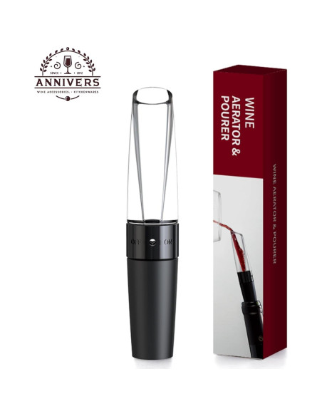 Aireador de Vino ANNIVERS con Válvula y Boquilla Sin Goteo