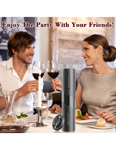 Abridor de Vino Eléctrico DTB TECH Recargable Negro