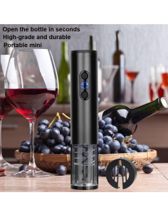 Abridor de vino eléctrico recargable LeadwayTek negro 2