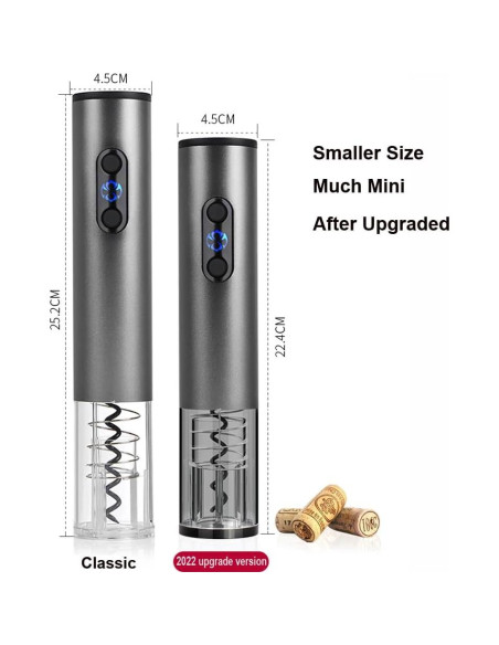 Abridor de vino eléctrico recargable LeadwayTek negro