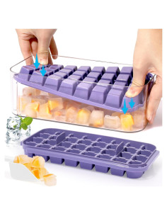 Bandeja de Hielo Doonly con Tapa y Contenedor, 64 Cubos