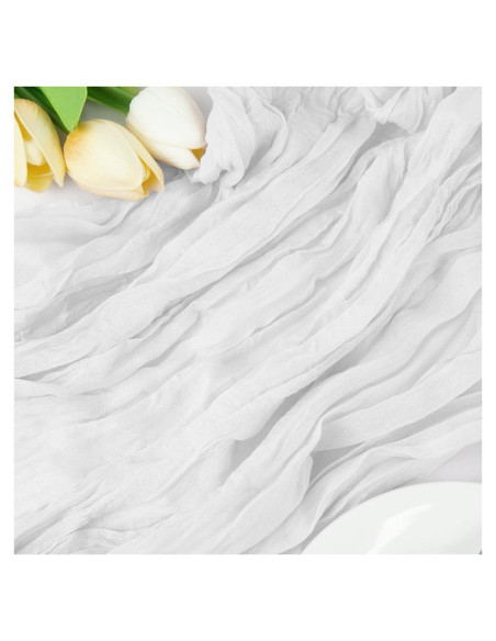 Caminito de Mesa de Tela de Queso HimBen 304.8x88.9 cm Blanco