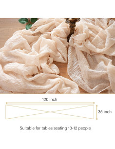 Cubre Mesa de Gasa RRBXIA Beige 10FT 2Pcs 304.8x88.9cm 2