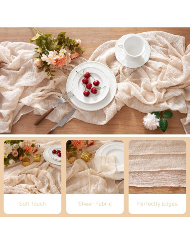 Cubre Mesa de Gasa RRBXIA Beige 10FT 2Pcs 304.8x88.9cm