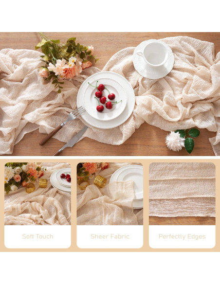 Cubre Mesa de Gasa RRBXIA Beige 10FT 2Pcs 304.8x88.9cm