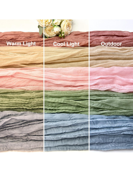 Camino de Mesa de Gasa Beige Booque Valley 89x305 cm