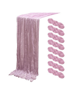 Correr de Mesa de Gasa Lavanda 8 Piezas 300cm Boho