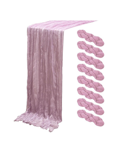 Correr de Mesa de Gasa Lavanda 8 Piezas 300cm Boho