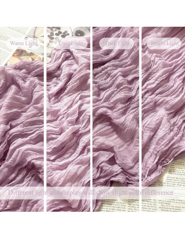 Correr de Mesa de Gasa Lavanda 8 Piezas 300cm Boho