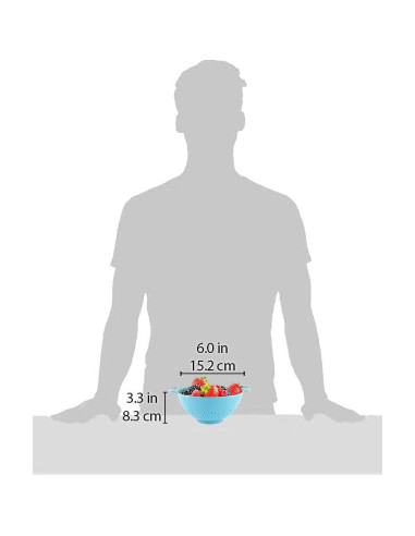 Colador Compacto Meadow Lane 3 Tazas Libre de BPA Azul