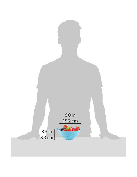 Colador Compacto Meadow Lane 3 Tazas Libre de BPA Azul